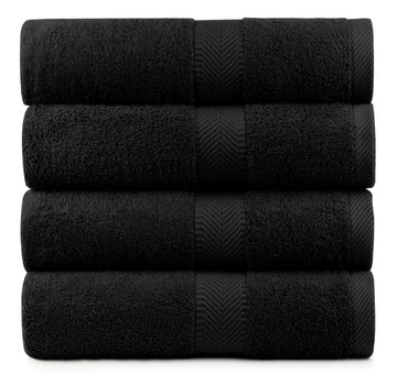 Terry Cotton Bath Towels - Set of 4 - 660 Gsm Thick